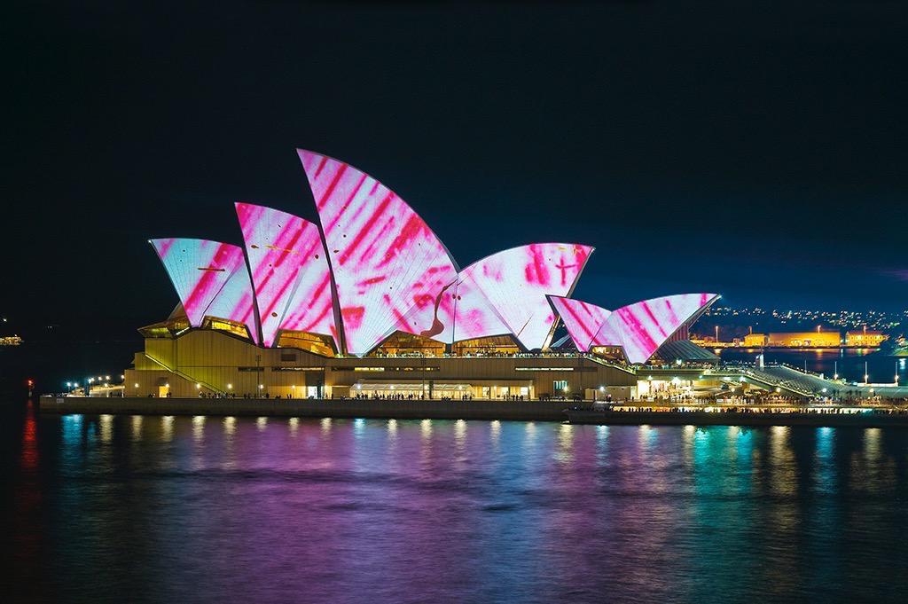  Image on the Opera House as projected from the Overseas Passenger Terminal. 